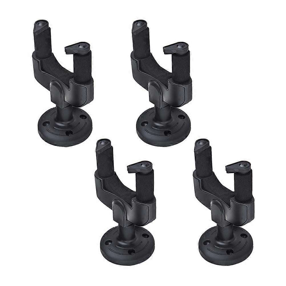 Wall Mount Guitar Hangers Black with Auto Locking Grip for 12Pcs Set