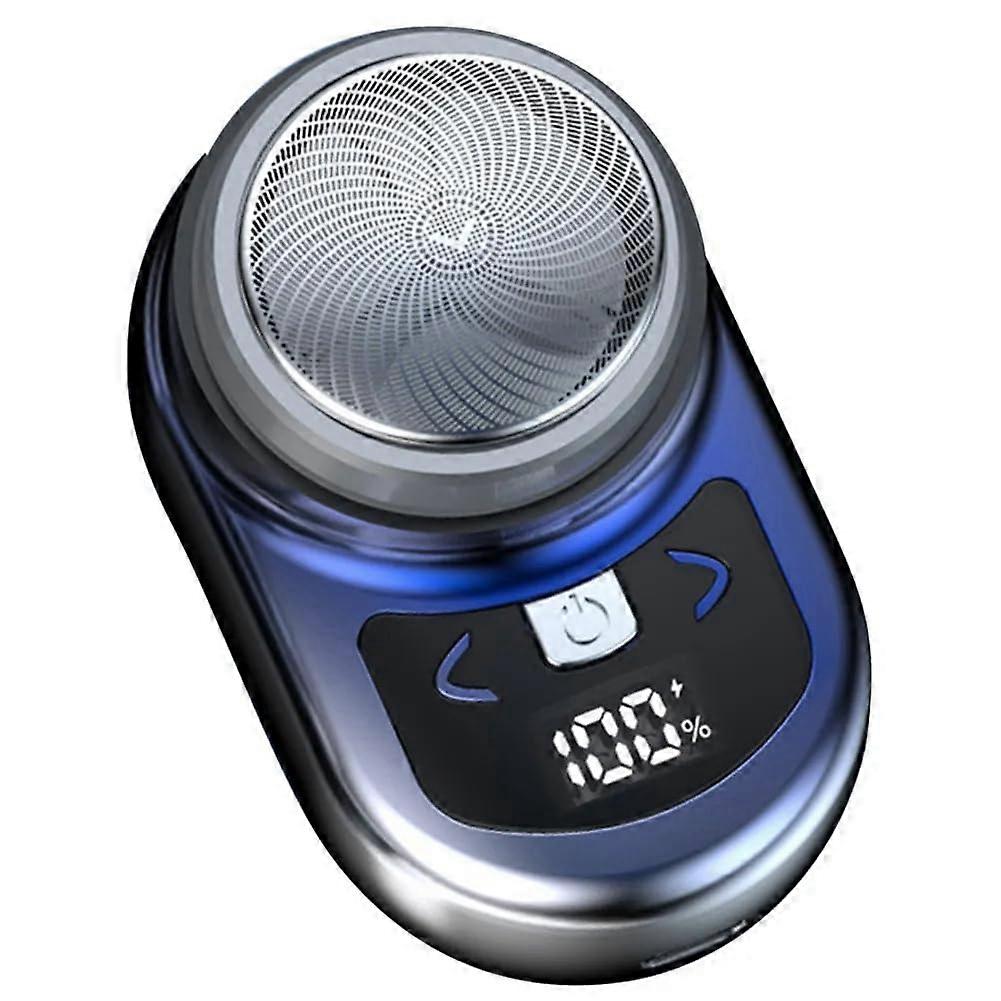 Electric Shaver for Men with LCD Display, Rechargeable Pocket Beard Trimmer, Gradient Blue