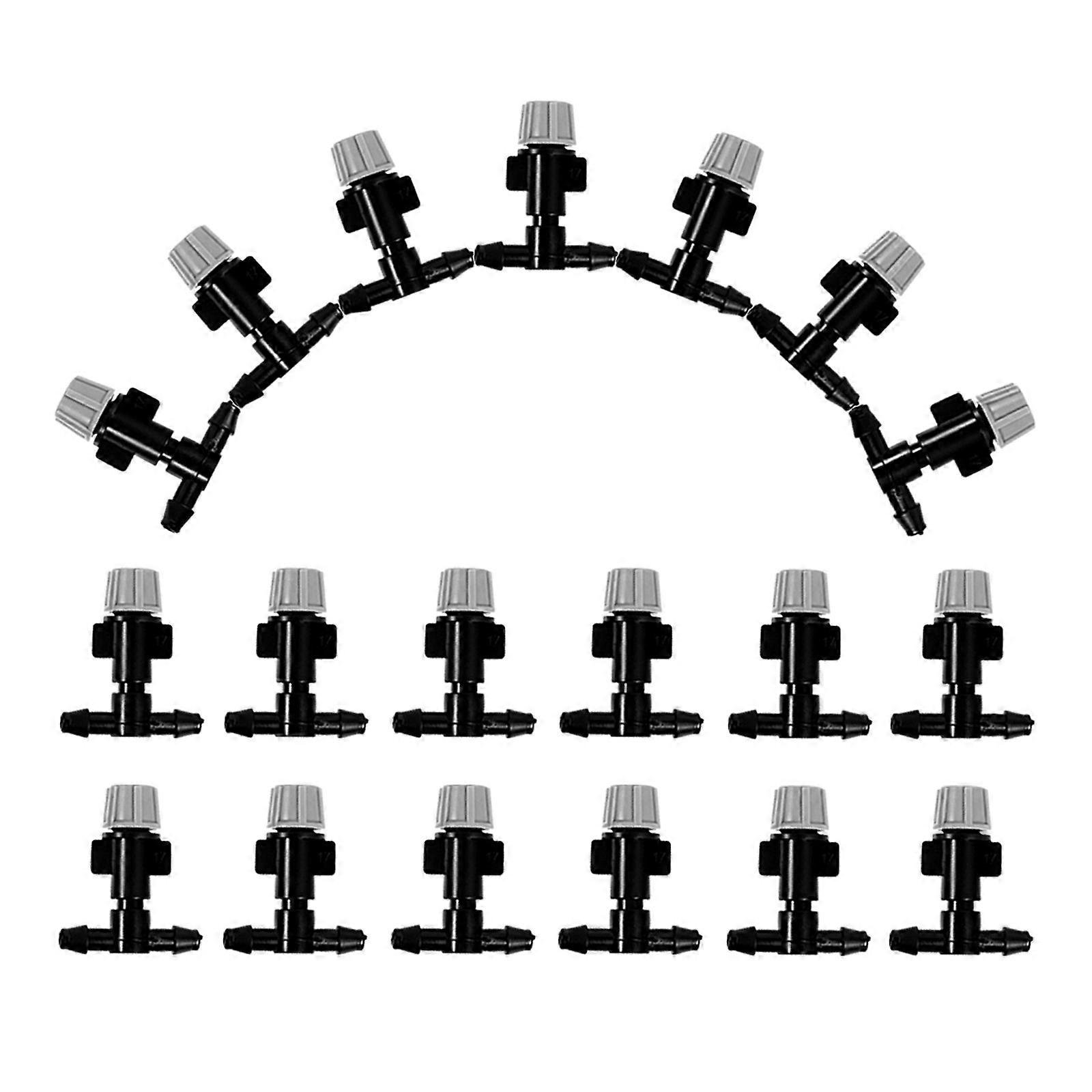 Misting Nozzle for Garden with Adjustable Atomization Sprinkler Heads in Grey PP Material 25pcs