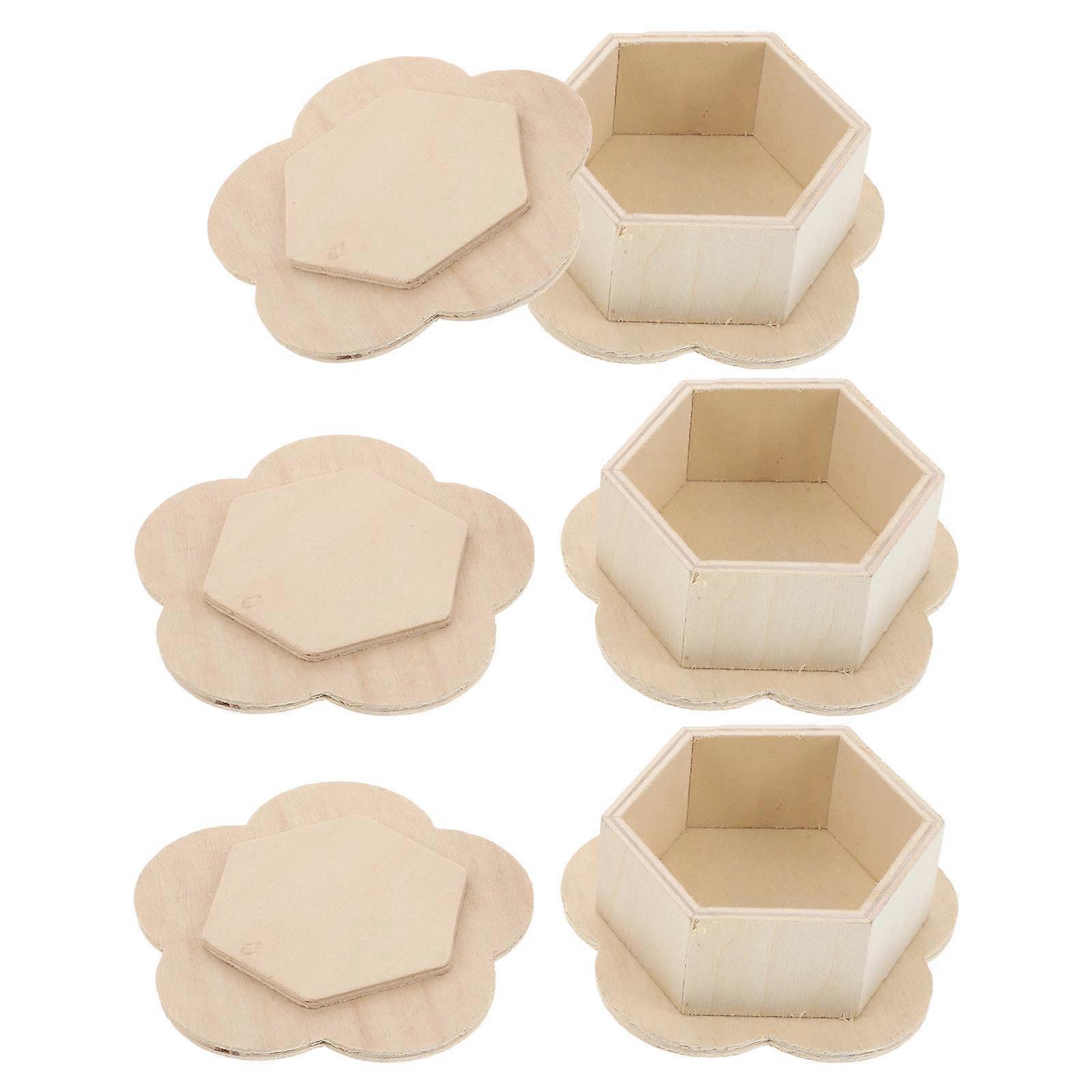 Creative Wooden Storage Box for Storage 3Pcs Hexagon Shaped Boxes