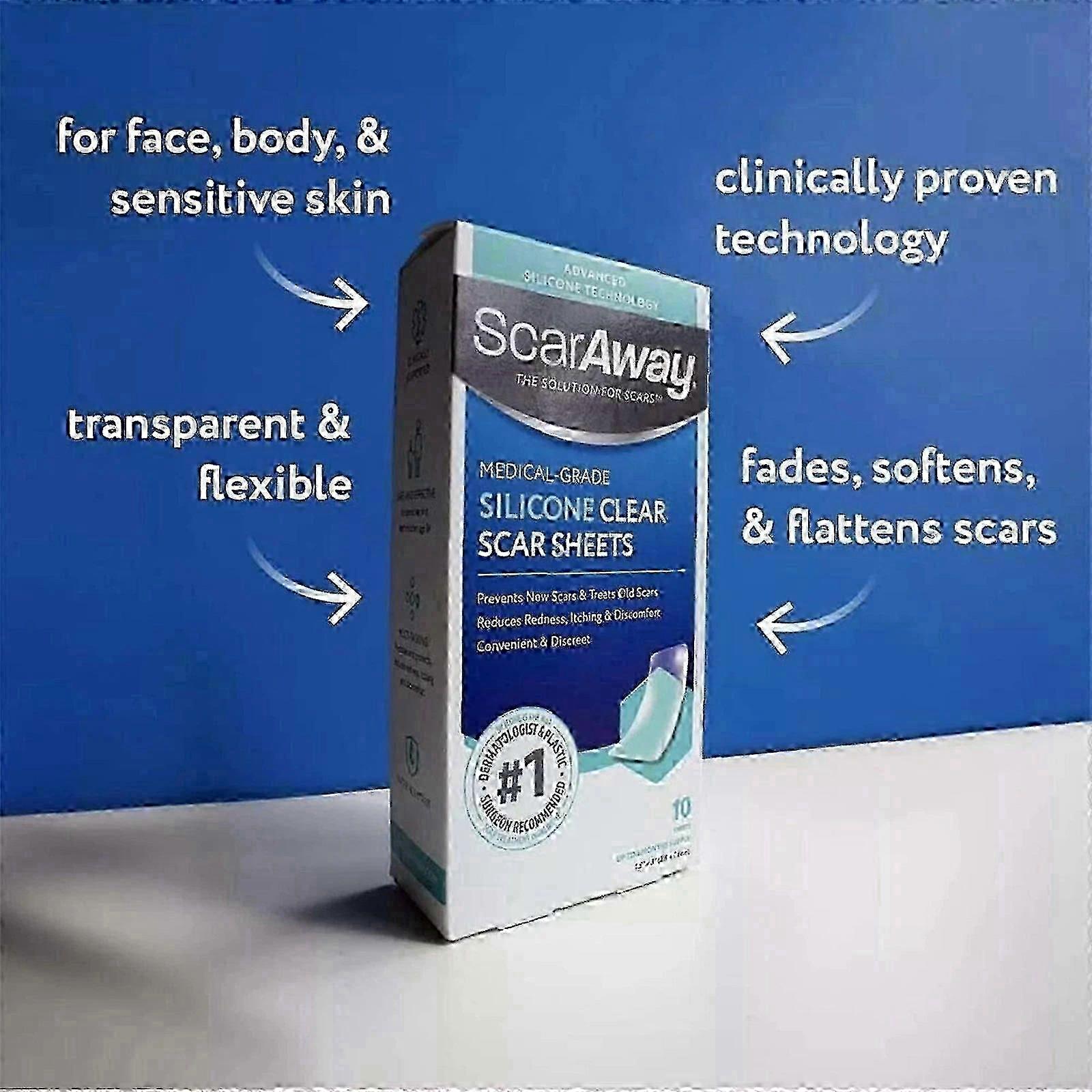 3BOX Scar Away Medical-Grade Clear Silicone Scar Sheets 6 Sheets