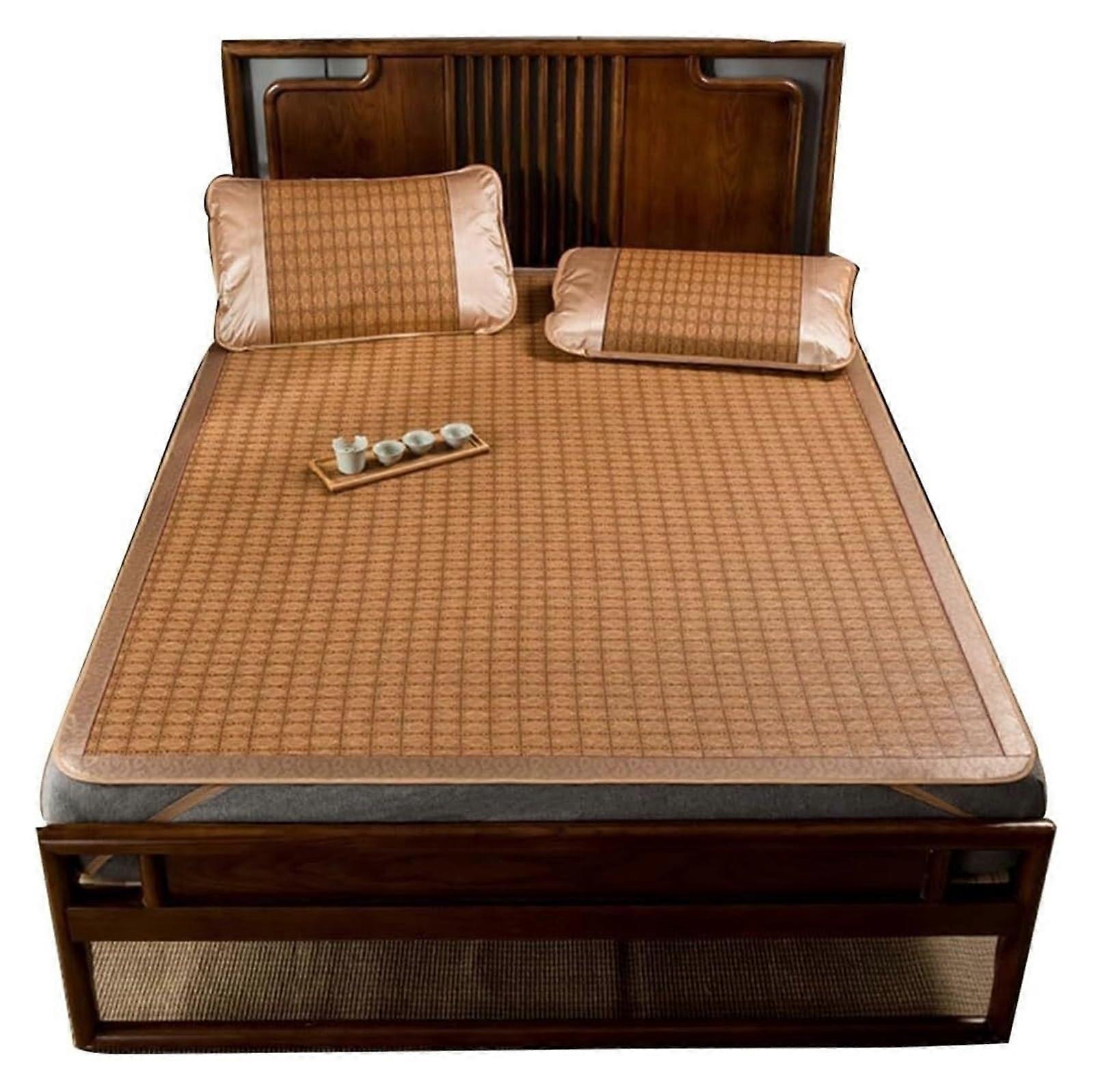 Cooling Rattan Sleeping Mat Breathable Foldable Bamboo Pad for Summer 1.5x2M Size A