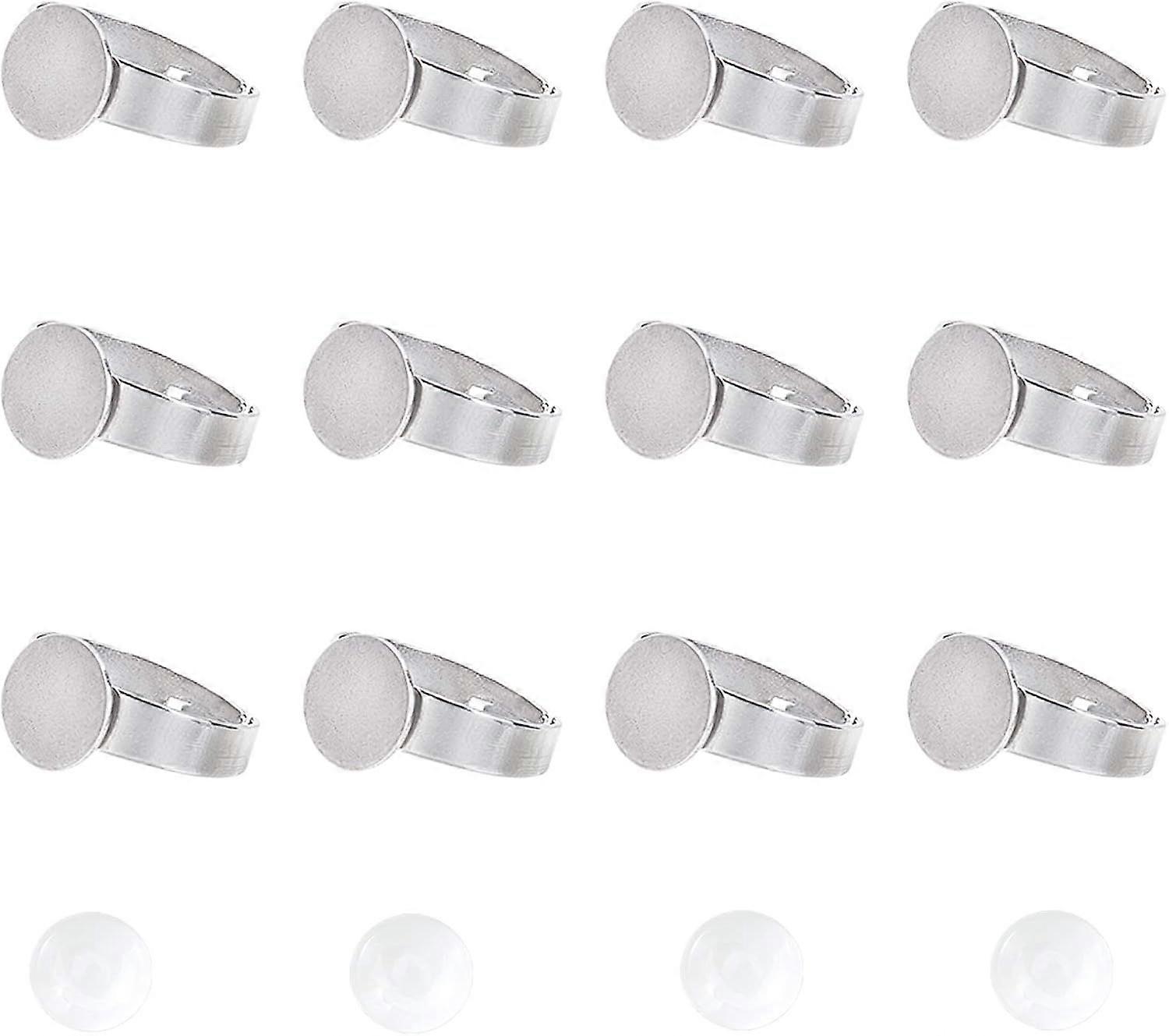 40 Sets Adjustable Flat Round Cabochon Rings Settings 10mm Tray Finger Ring Base with Transparent Glass Cabochon Ring Making Kits for Ring Making
