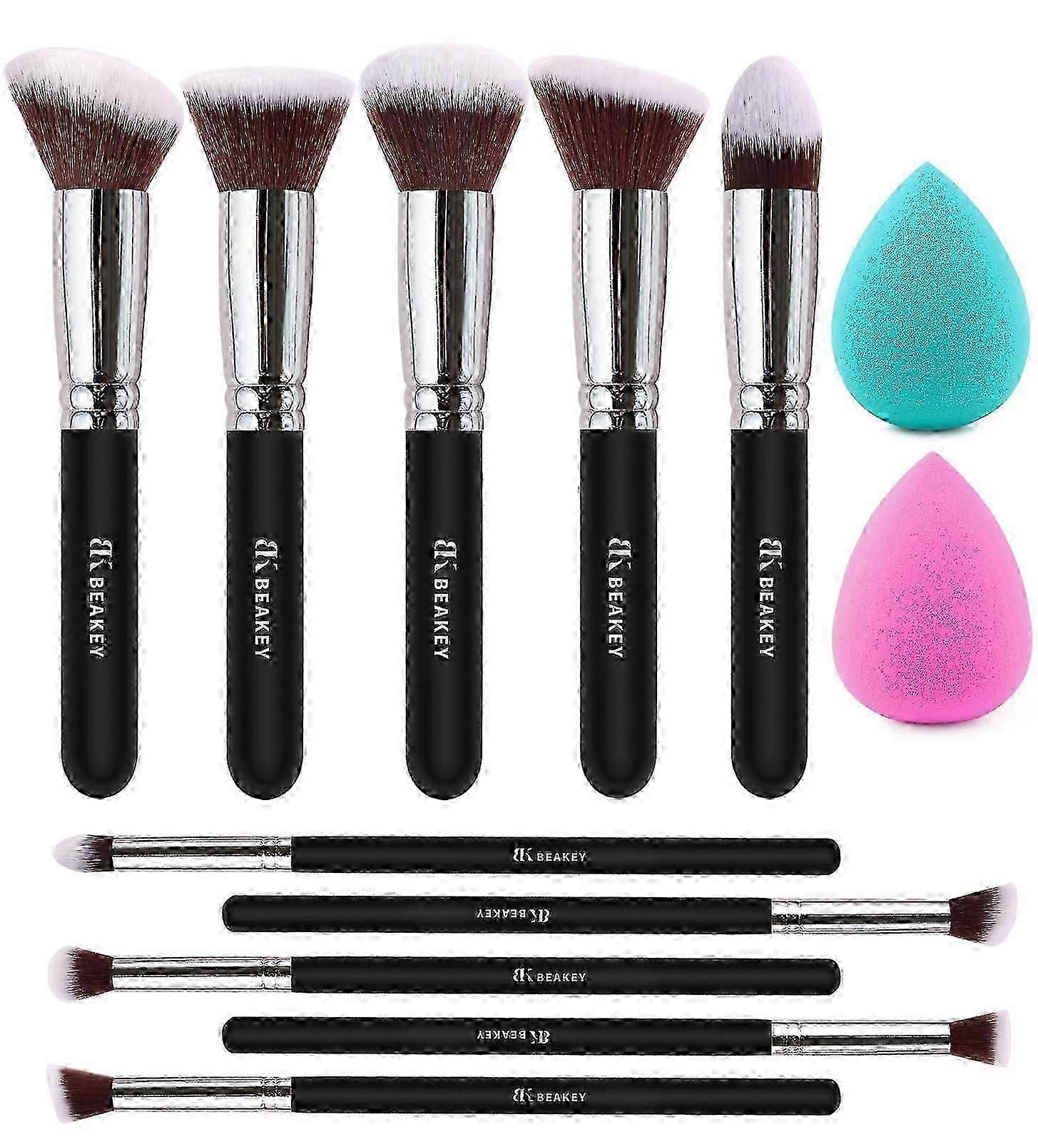 Makeup Brush Set with Beauty Sponge (12 Pieces)