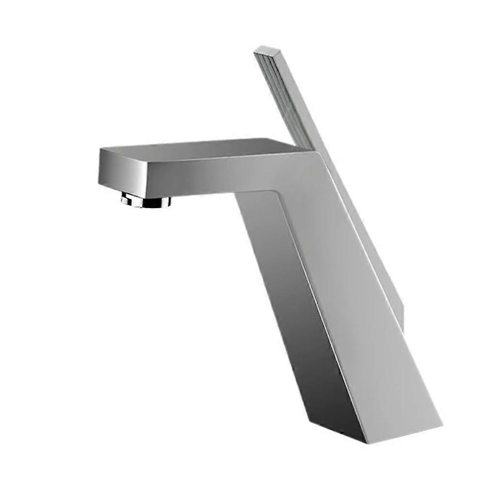 Bathroom Faucet Black Chrome Single Handle Deck Mounted Sink Tap with Smooth Temperature Control