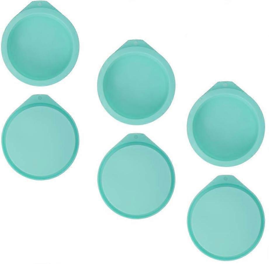 6Pack 4 Inch Round Silicone Cake Molds Set Nonstick Easy Release for Baking and Resin Crafts Green