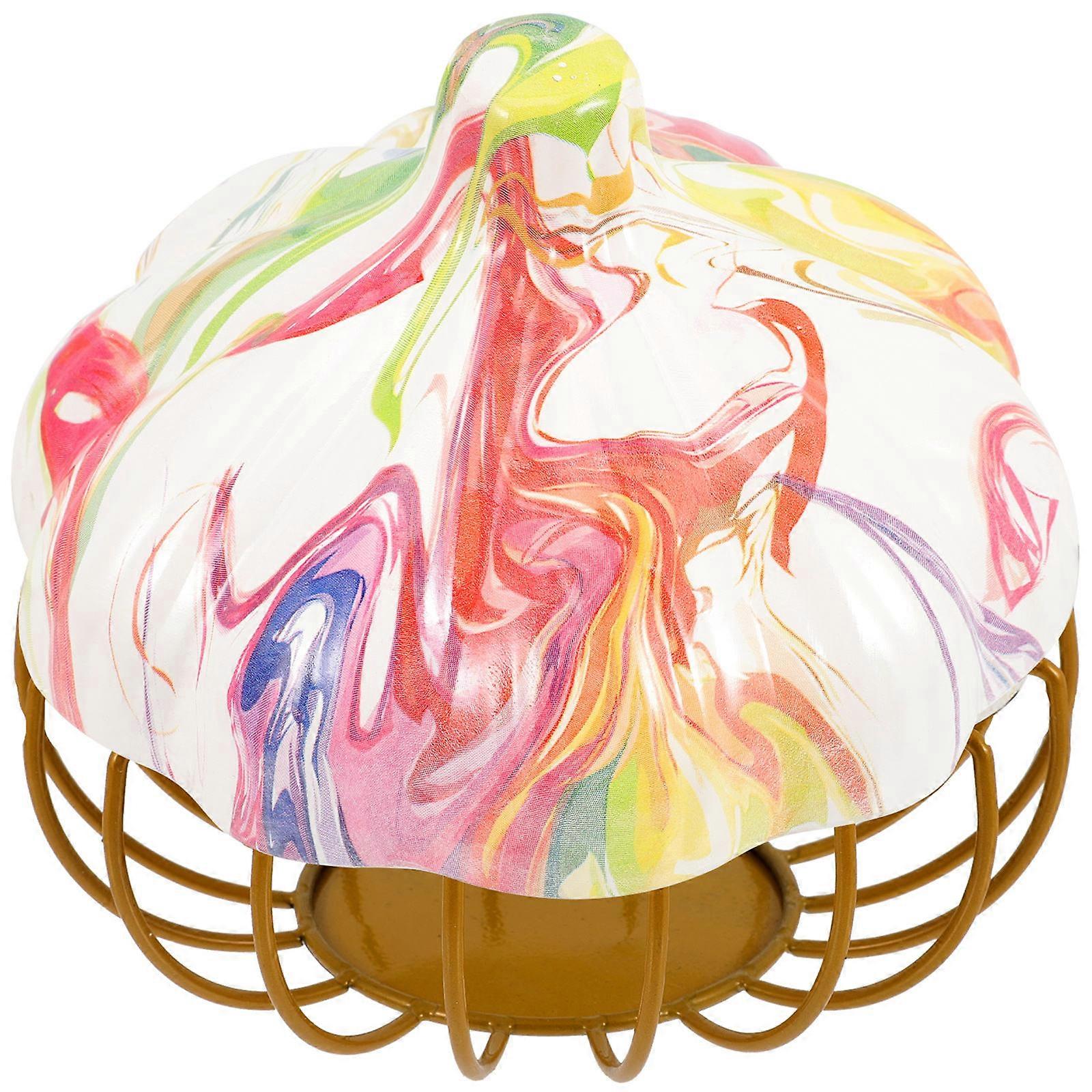 Fruit Vegetable Basket Multi-Function Egg Storage Ceramic Iron Home Use Garlic Shape 17x17x16cm Egg Organizer Countertop 1Pcs