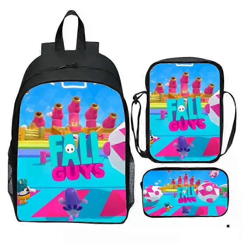 Fall Guys Backpack Schoolbag Lunch Bag Pencil Case Set for Kids Students