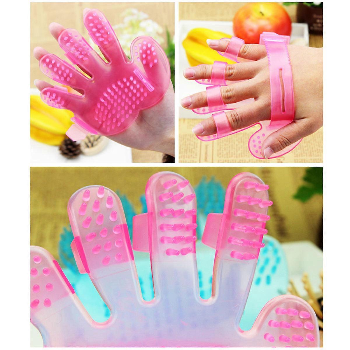 Pet Bath Brush Palm Shaped Function for Grooming Five-Finger Palm Shaped Pet Brush