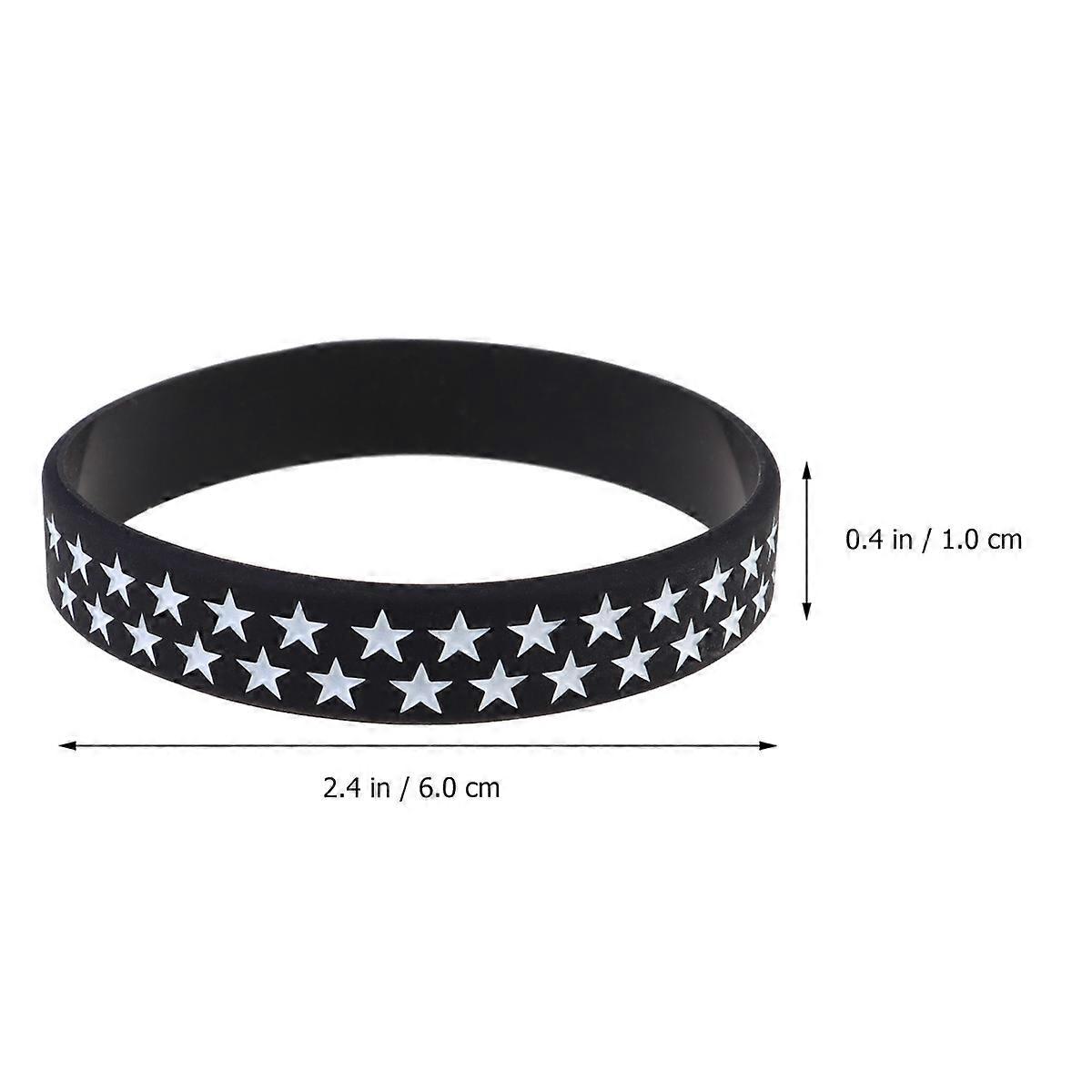 Flag Themed Wristband Bracelet Memorial Use Red 2Pcs