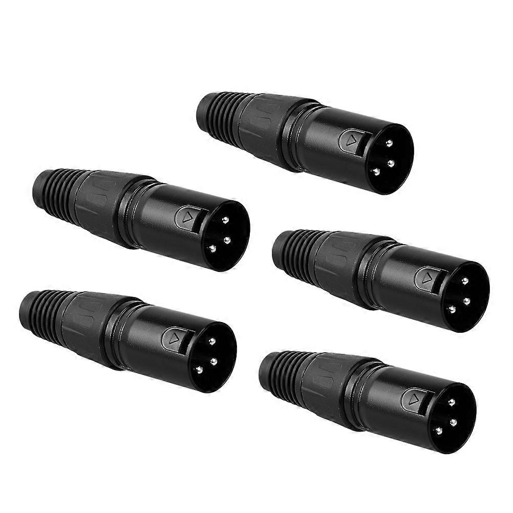 Male Microphone Plug Three-Core Xlr Connector for Microphone 5Pcs