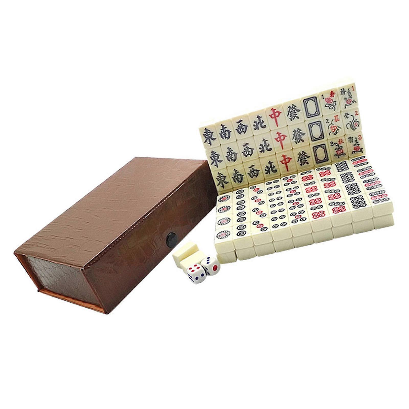 Mahjong Kit with Dices Acrylic Game for Playing Use 1Set