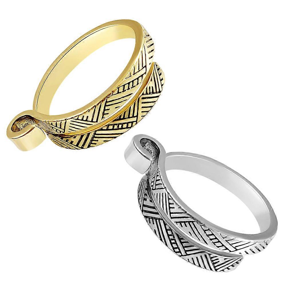 Crochet Finger Copper Ring Type Knitting Tools for Yarn Work 2Pcs