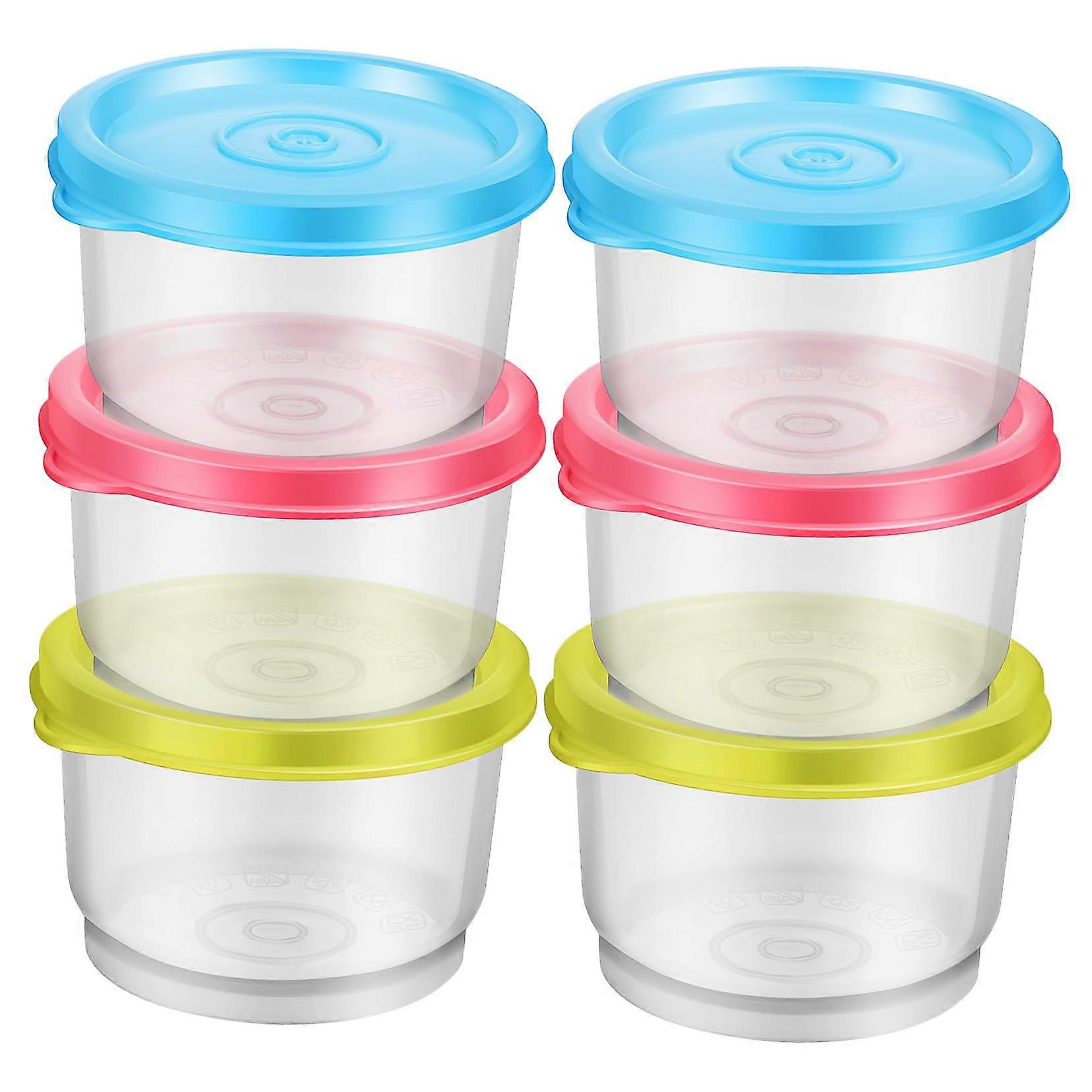 6pcs Small Plastic Food Storage Containers with Lids Leakproof Stackable for Meal Prep and Snacks