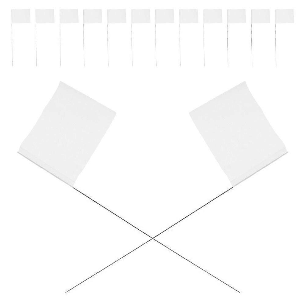 Survey Marking Flags White PVC Wire Flags for Yard Use 60Pcs