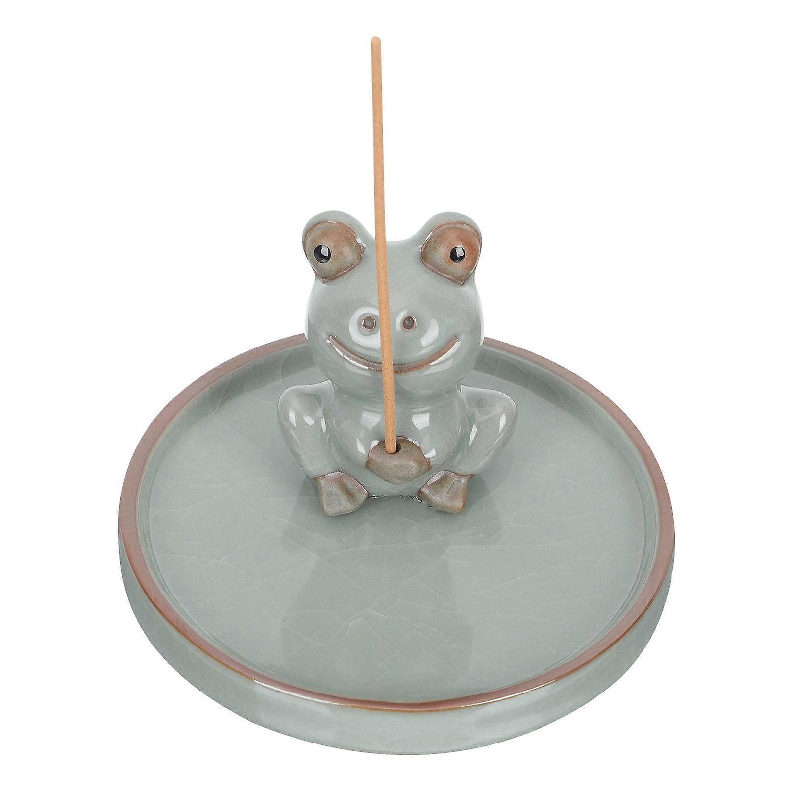 Ceramic Incense Stand Frog-Shaped Incense Holder for Decor
