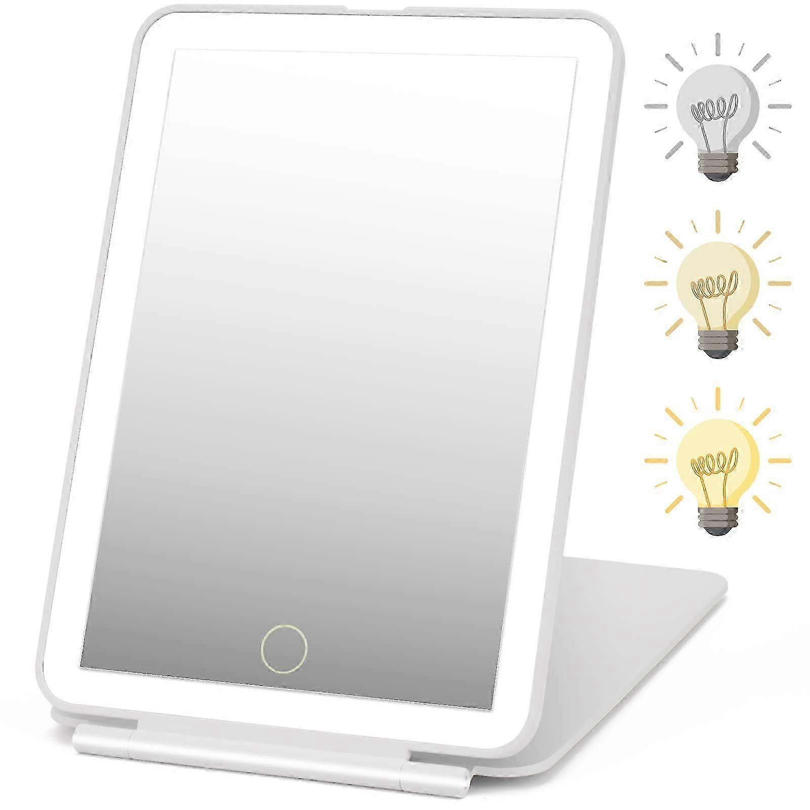 2026 Rechargeable LED Lighted Compact Slim Vanity Makeup Mirror 