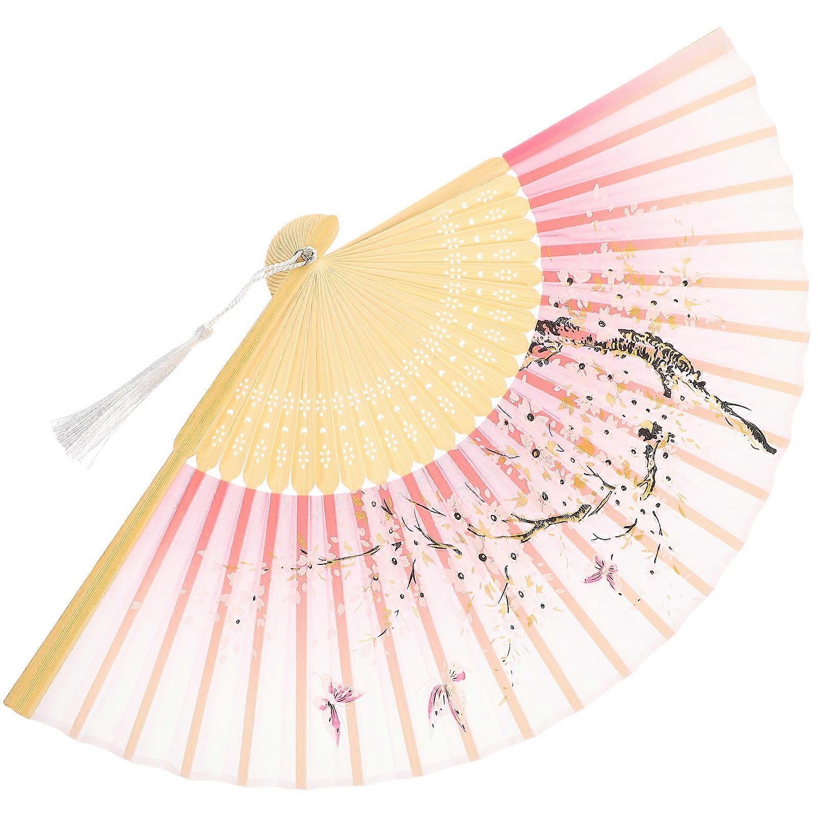 Foldable Hand Fan Japanese Style Performance Fan for Dancing 2Pcs