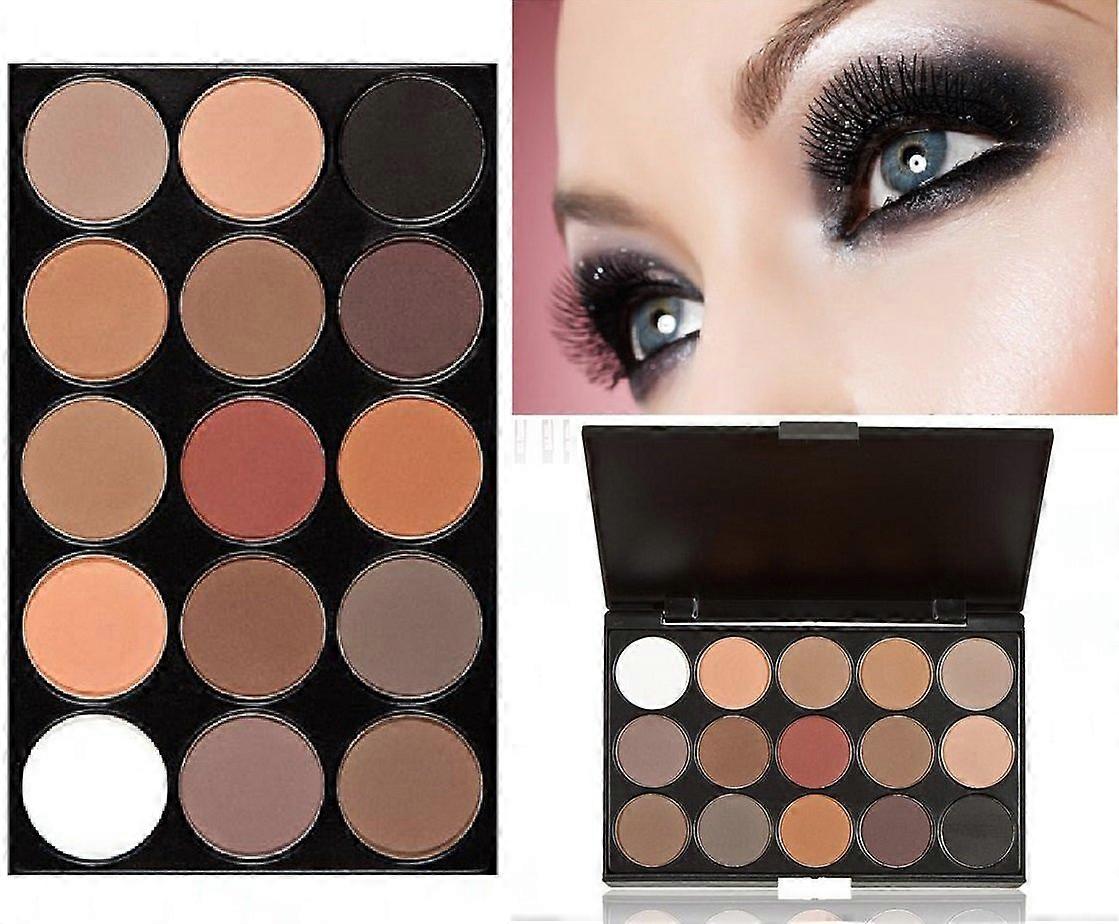 15 Color Matte Eyeshadow Palette Neutral Smokey Eye Set LighttoDark Gradient
