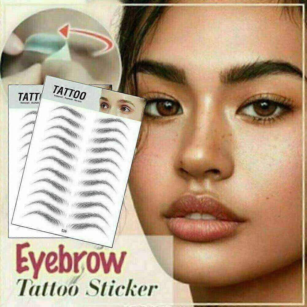 4D Eyebrow Tattoo Sticker Waterproof Color E9 for Sparse Brows Quick Shape 11 Pairs