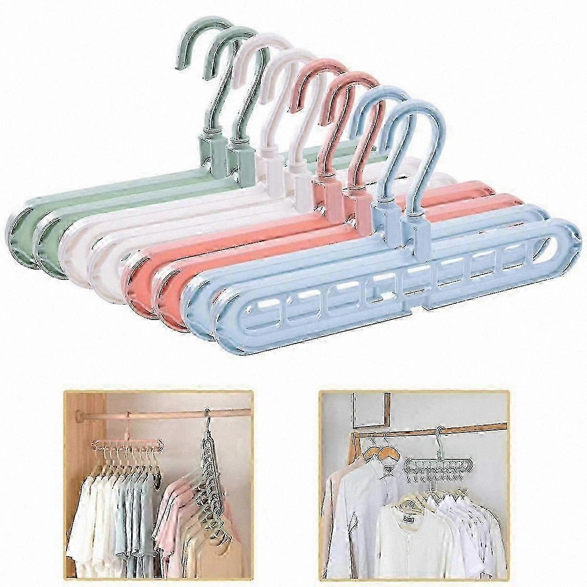 Multi-Functional Wardrobe Hanger Organizer for Space Efficiency with 9 Hooks