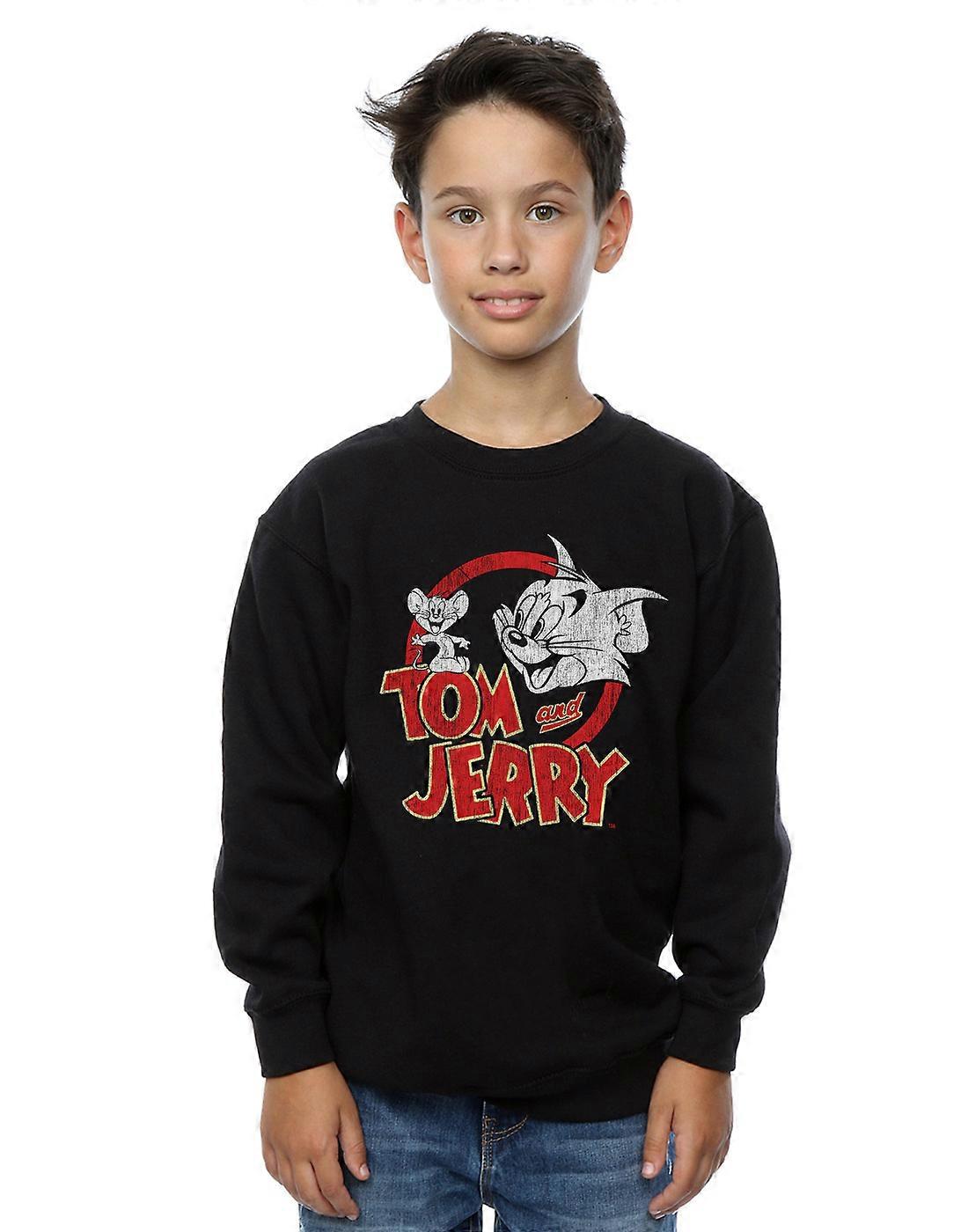 Tom og Jerry Boys distressed logo Pullover