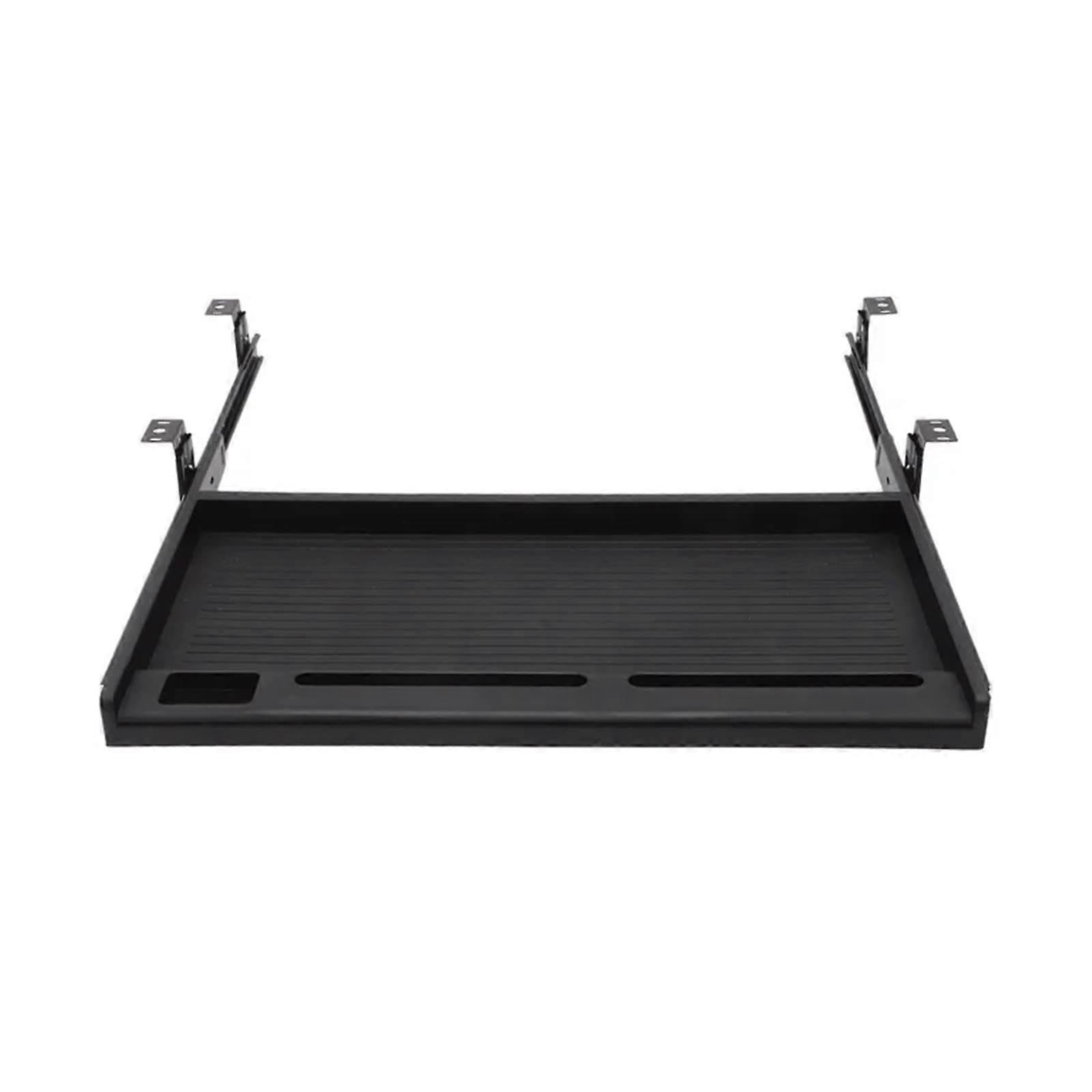 Ergonomic Under Desk Keyboard Tray with Extension Slides for Easy Pull Out Storage, Black