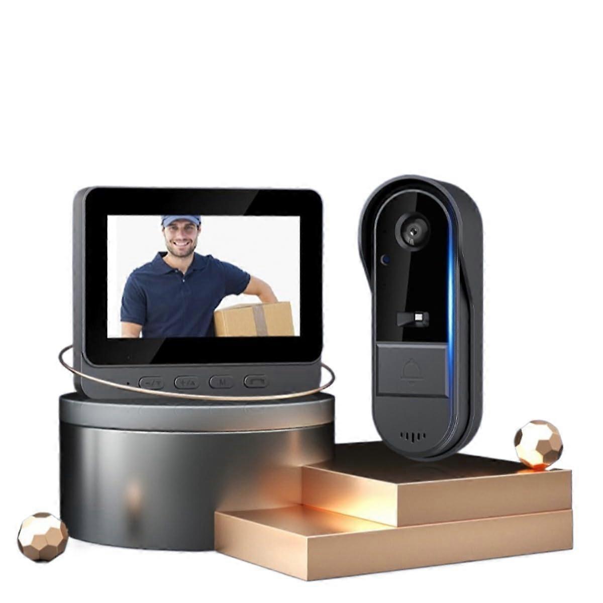 Wireless Video Doorbell Camera with 64GB Memory, Large Screen, Night Vision, TwoWay Audio, Weatherproof