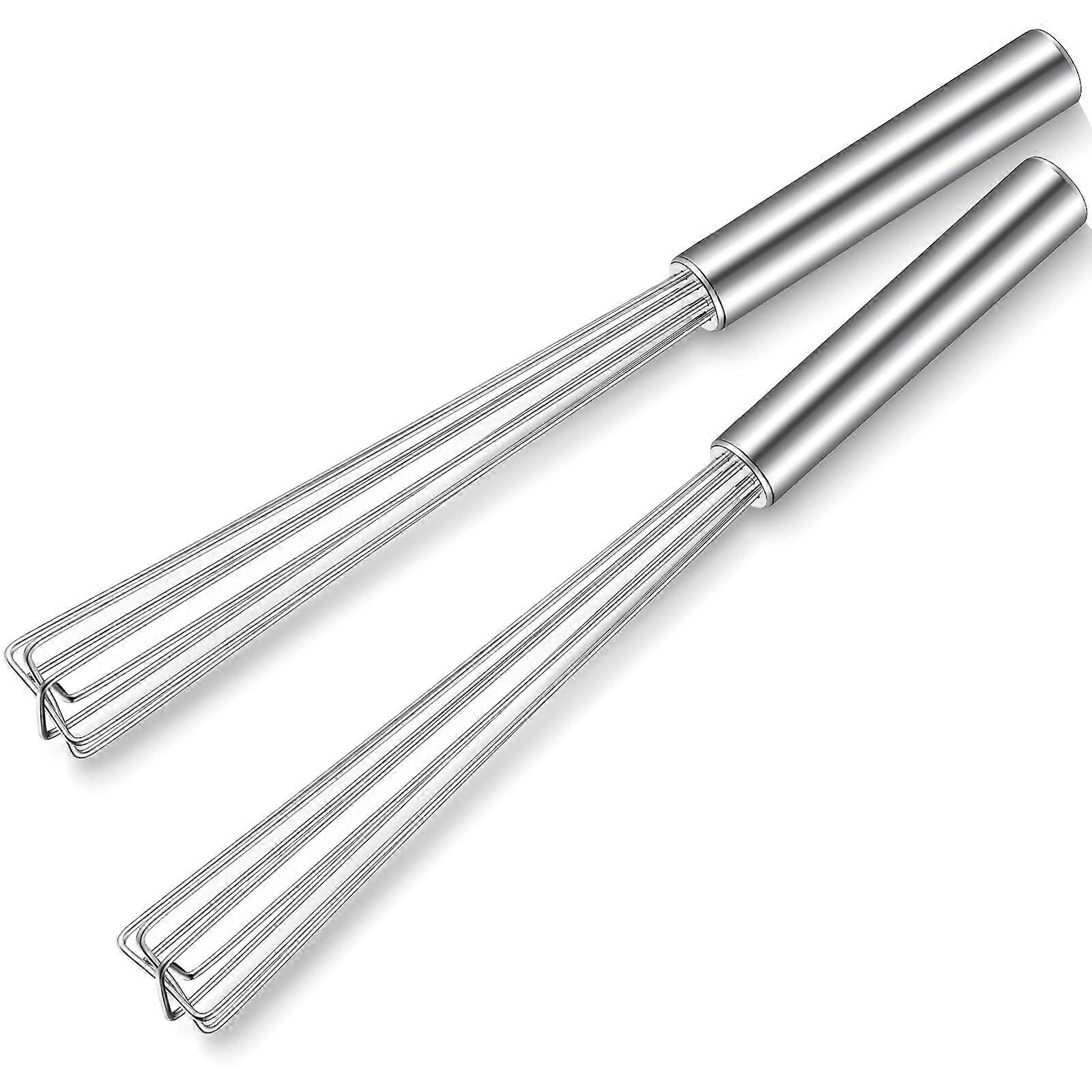2 Pack Long Handle Coffee Whisk 10.6in Stainless Steel Espresso Stirring Tool with Triangular Design