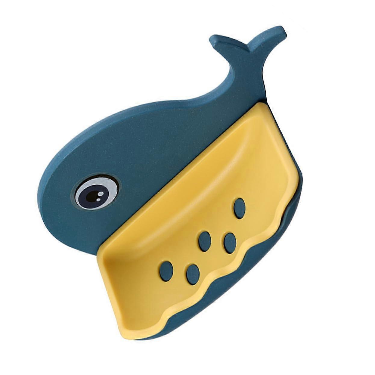 Whale Shaped Adhesive Soap Holder Wall Mounted Rustproof NoDrill Drainage Rack for Bathroom Kitchen