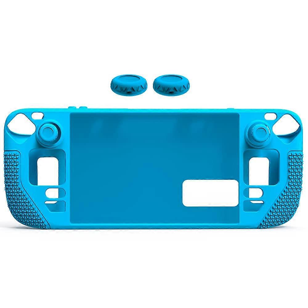Silicone Protective Case with NonSlip Grip and Joystick Caps, ScratchResistant Blue for Steam Deck