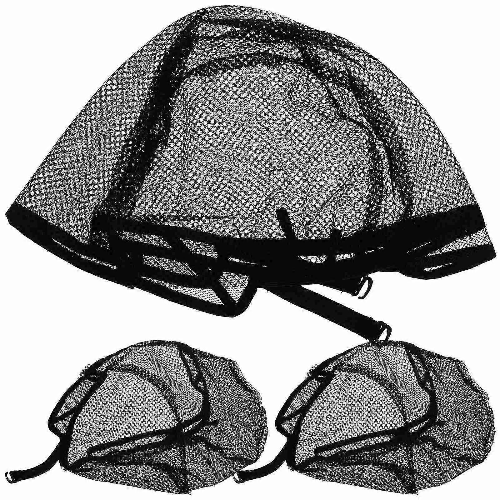 3 Pcs Practical Mesh Wig Caps Black Net Women's Hairnets