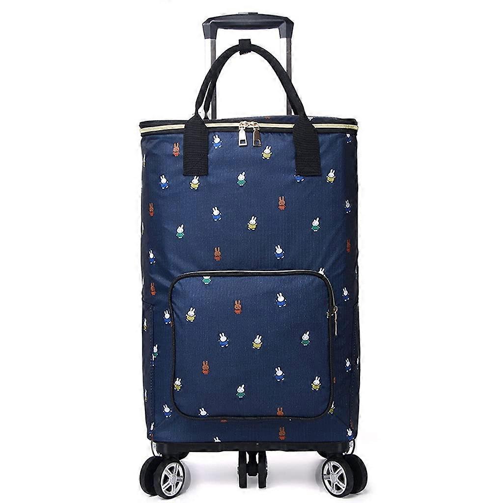 Foldable Shopping Cart with Wheels and Adjustable Handle Height, 20KG Load Capacity, Compact Design