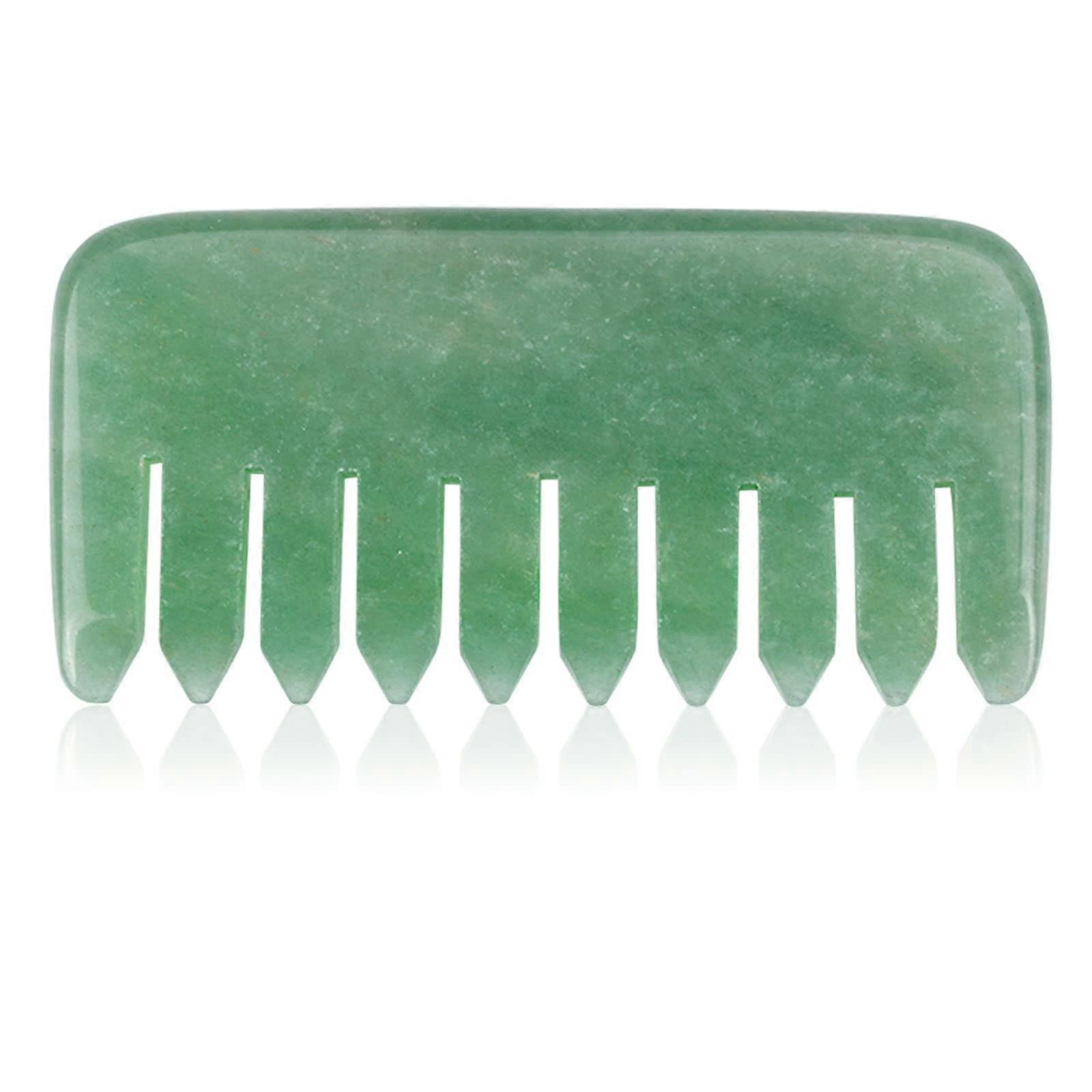 Jade Comb Gua Sha Massage Tool with Dual Function Design for Scalp and Body Relaxation