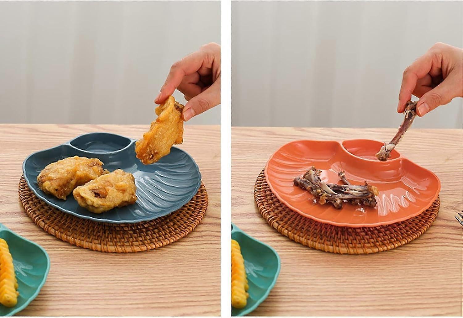 Ceramic Snack Tray Shell Shape Serving Plate for Fruit and Dessert Multi Purpose Easy Clean