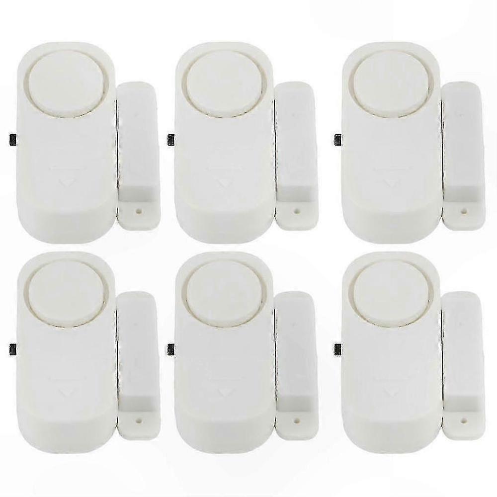 Wireless Door Window Alarm 6-Pack, 90 dB Magnetic Sensor  Home Office Security