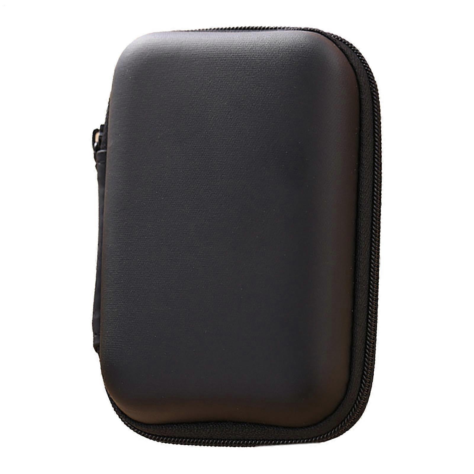 Electronics Travel Organizer PU Leather Double Layer Cable Storage Bag with Shockproof Hard Shell