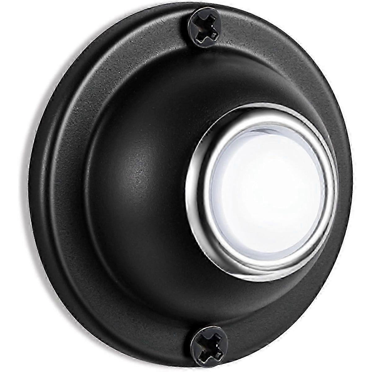 Door Bell Button, Metal Round Doorbell Button Wired Lighted Up LED Door Buttons Replacement Solid Ir