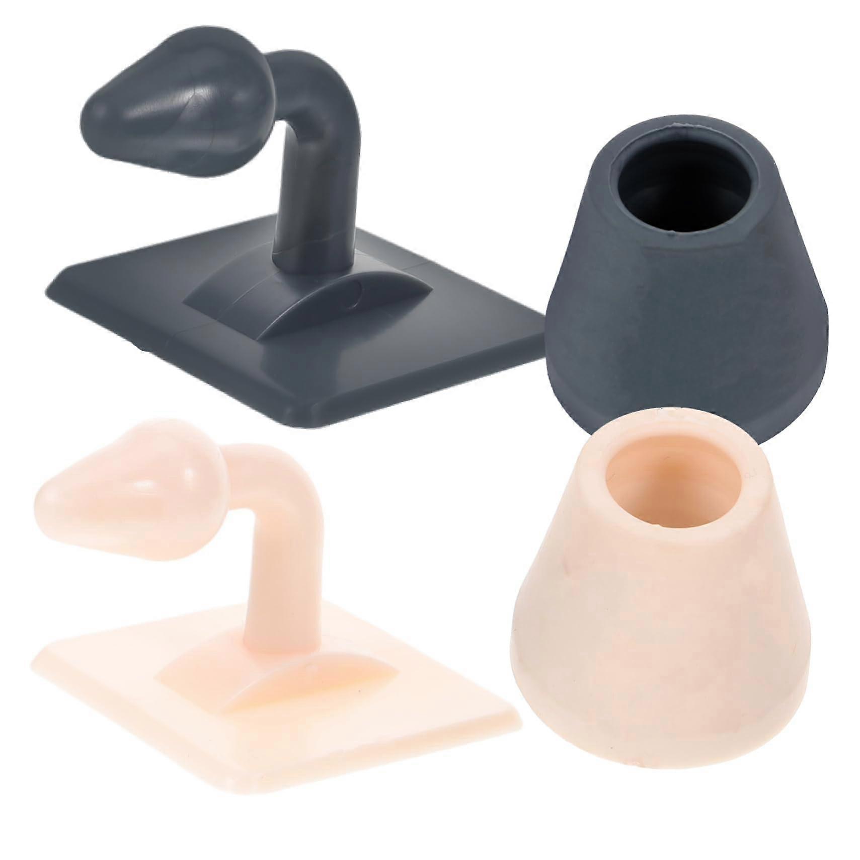 2pcs Silicone Door Stopper Floor Mounted Noise Reduction Wall Protector for Home