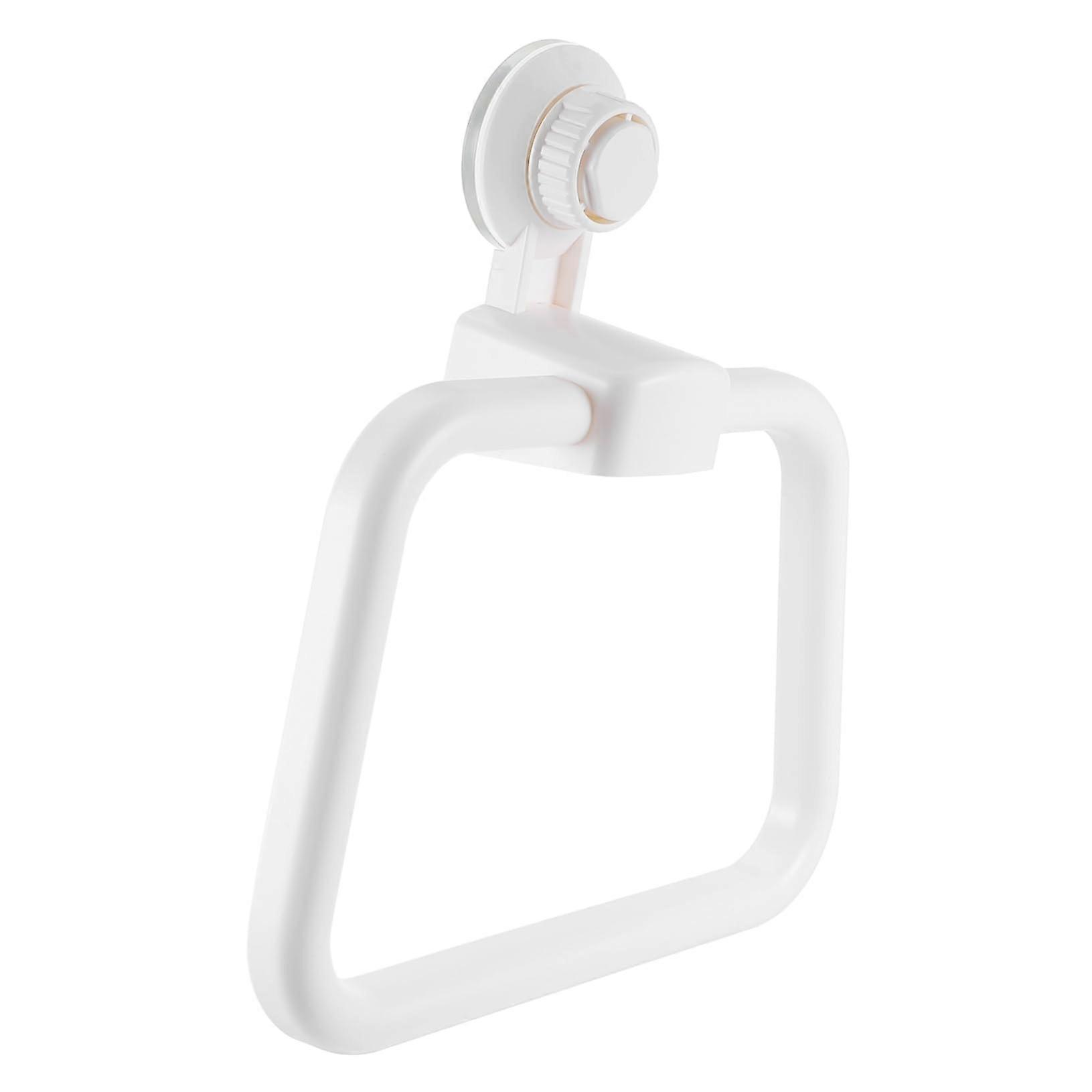 Towel Ring Suction Cup Holder NoDrill Wall Mount for Bathroom and Kitchen White