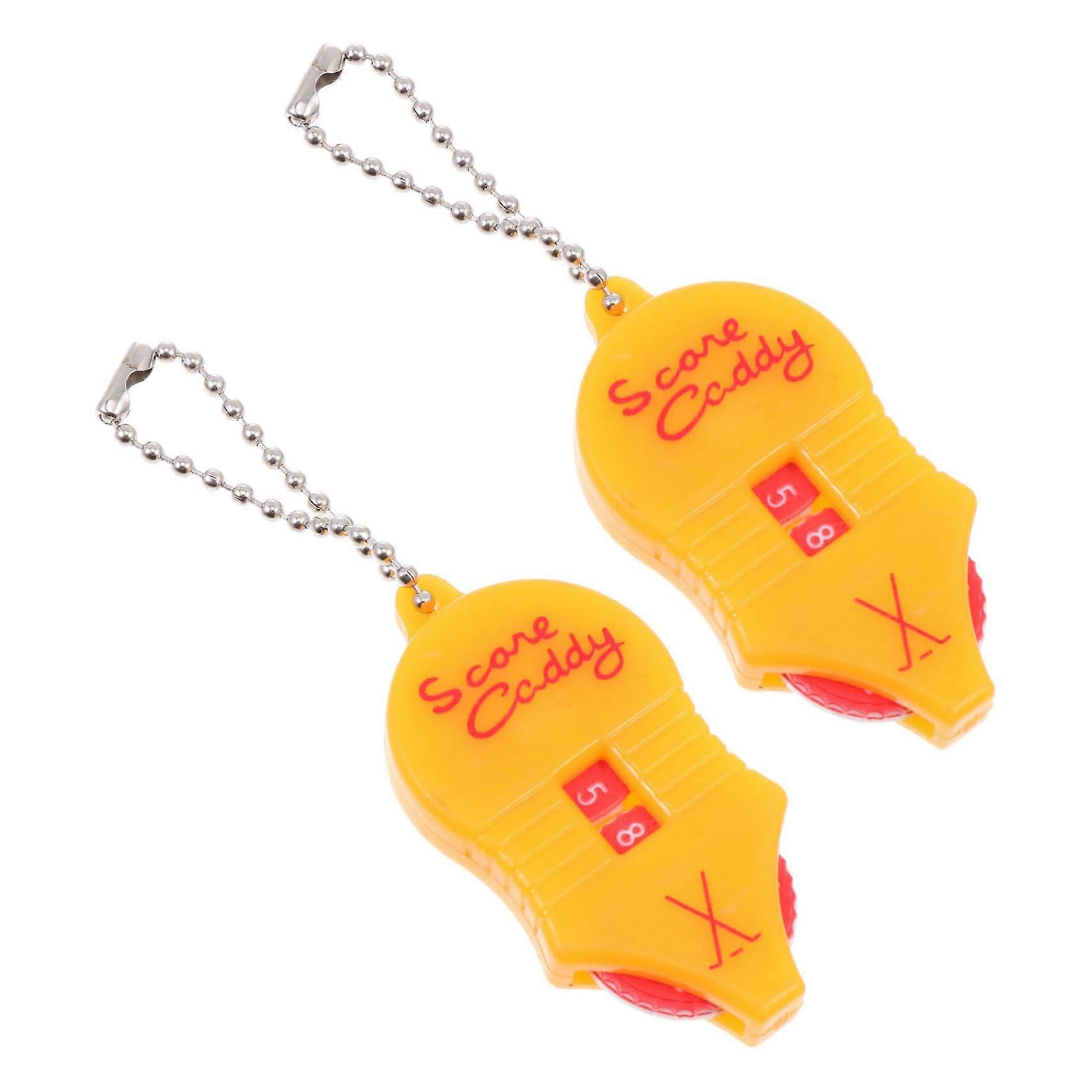 2Pcs Golf Score Counter with Bead Chain, Mini Shot Tracker for Glove or Bag, Durable Plastic