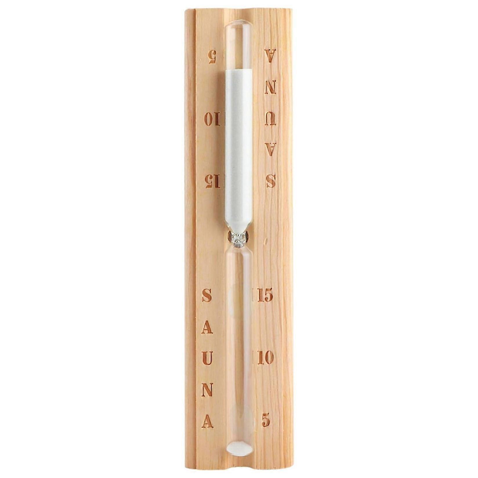 Sauna Sand Timer Natural Wooden Silent Spa Room Countdown Clock with Durable Frame Battery