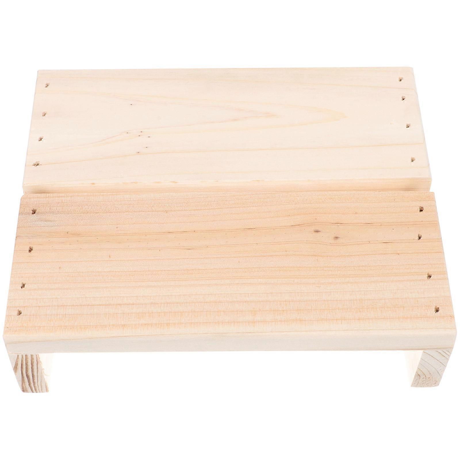 Foot Stool Wooden Multi-Functional Supporting Stool for Household 3Pcs