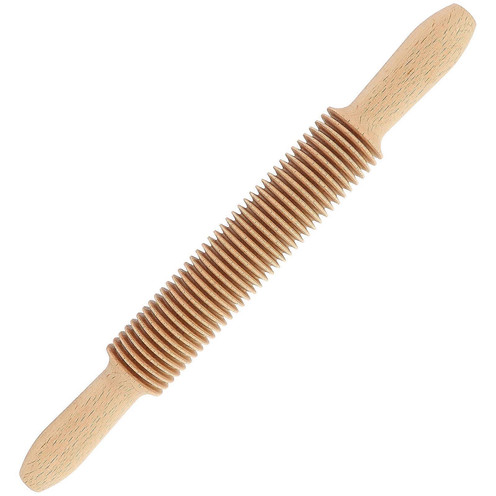 Noodle Cutter Spaghetti Rolling Pin Kitchen Tool Light Brown 1Pack for Baking