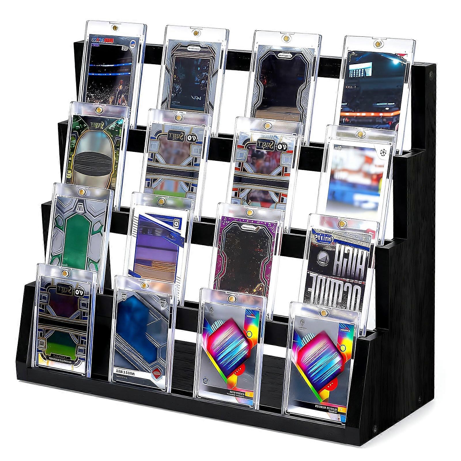 Durable Solid Wood Card Stand With Thick Base To Securely Present Your Preferred Cards Multicolor