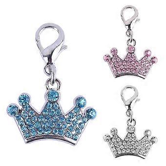 Modischer Strass-Kronenanhänger als Schmuckstück für Hunde und Katzen – Halsband-Accessoire