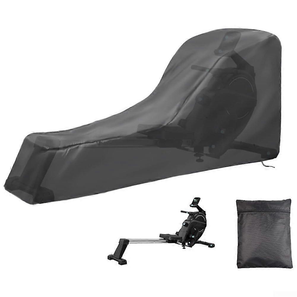 Waterproof UV Resistant Rowing Machine Cover with Adjustable Drawstring Fit Black for Concept 2