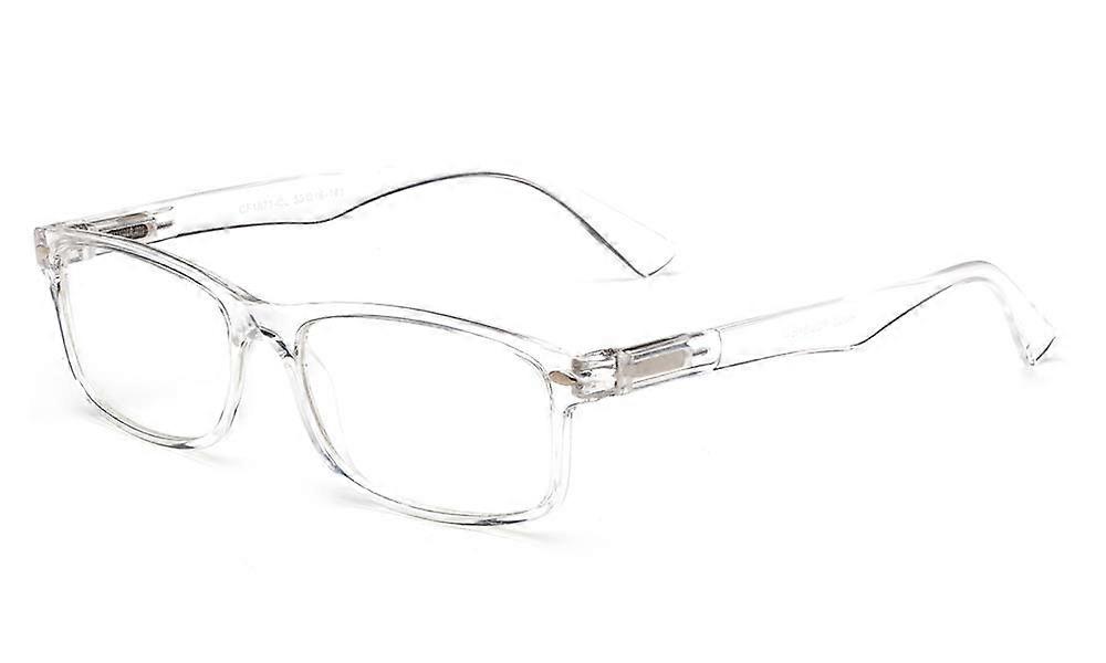 Reading Glasses Rectangular Spring Hinge 1.0x Clear Replacement Lens Comfort Fit Slim Design