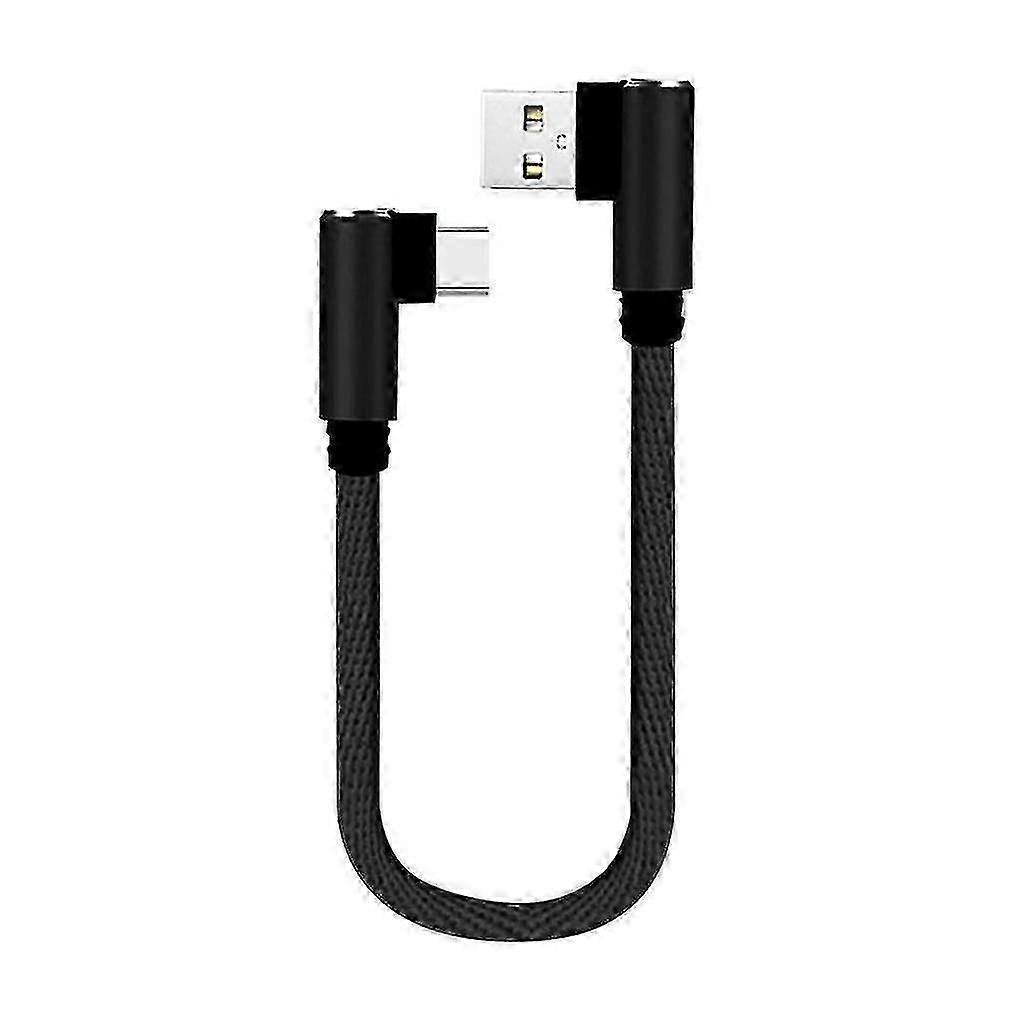 90 Degrees Black/ Blue/red 0.25m Double Elbow Type C Data Usb C Cable