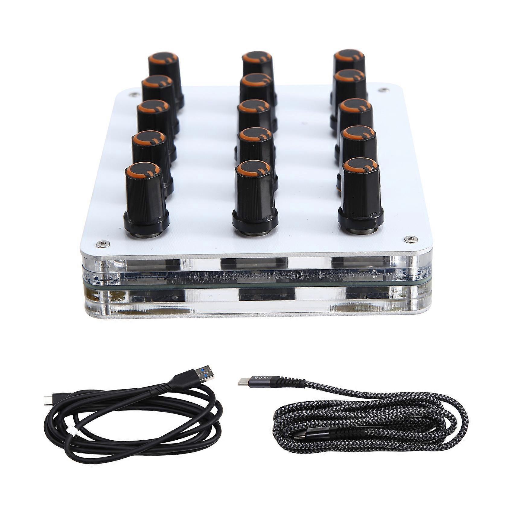 15 Knob Knobs, Custom CC Information Volume, USB-C Interface, Music Host Software, MIDI Controller